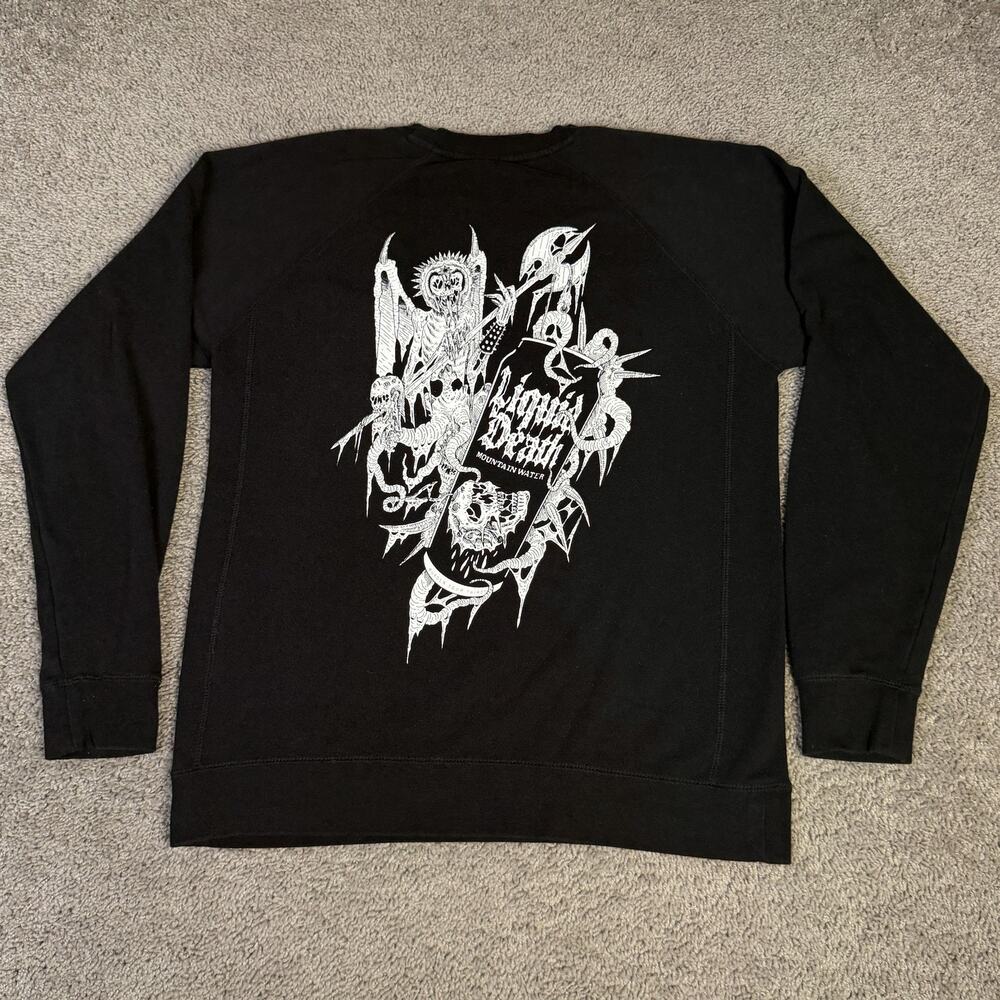 Liquid Death Sweatshirt Mens L Black Mountain Water Graphic Skull Tagless